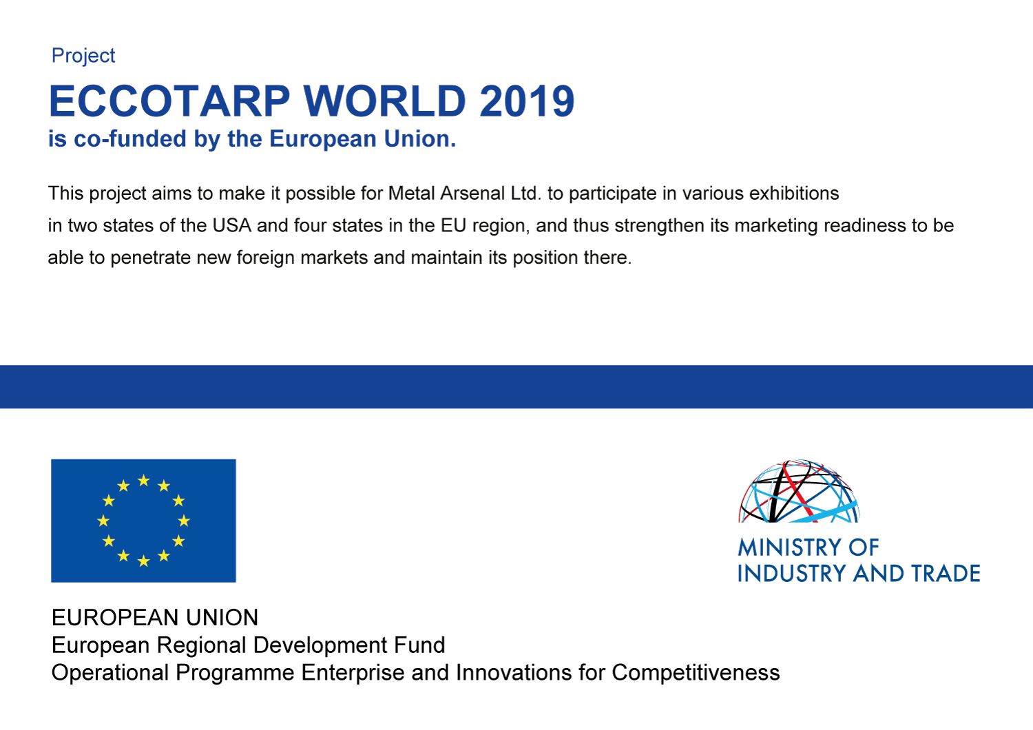 ECCOTARP WORLD 2019 is co-funded by the European Union